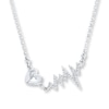 Thumbnail Image 1 of Diamond Heartbeat Necklace 1/10 ct tw Round-cut Sterling Silver