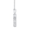 Thumbnail Image 2 of Diamond Cross Necklace 1/10 ct tw Round-cut Sterling Silver
