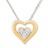 Thumbnail Image 1 of Diamond Heart Necklace 1/6 ct tw Round-cut 10K Yellow Gold 18&quot;