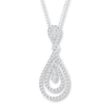 Thumbnail Image 0 of Diamond Teardrop Necklace 1/2 ct tw Round-cut 10K White Gold 18"
