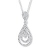 Thumbnail Image 1 of Diamond Teardrop Necklace 1/2 ct tw Round-cut 10K White Gold 18&quot;