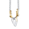 Thumbnail Image 2 of Heart/Antlers Necklace 1/15 ct tw Diamonds Sterling Silver & 10K Yellow Gold 18&quot;