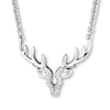 Thumbnail Image 1 of Deer Necklace 1/20 ct tw Diamonds Sterling Silver 17&quot;