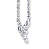 Thumbnail Image 2 of Deer Necklace 1/20 ct tw Diamonds Sterling Silver 17&quot;