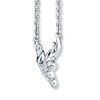 Thumbnail Image 1 of Deer Necklace 1/20 ct tw Diamonds Sterling Silver 17"