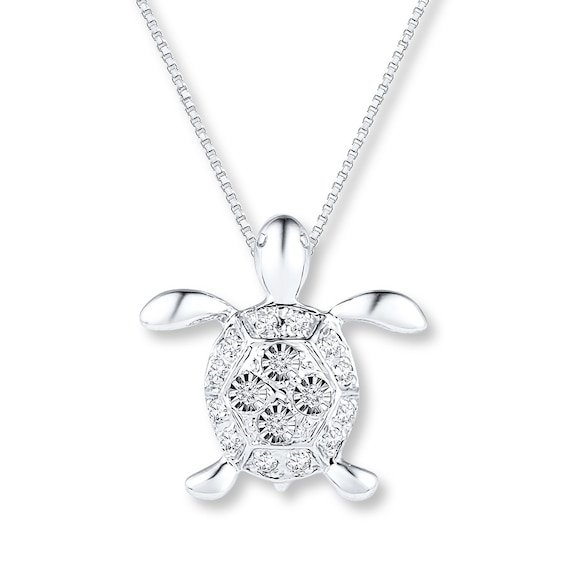 diamond turtle pendant necklace