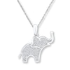 Thumbnail Image 1 of Diamond Elephant Necklace 1/8 ct tw Round-cut Sterling Silver 18&quot;