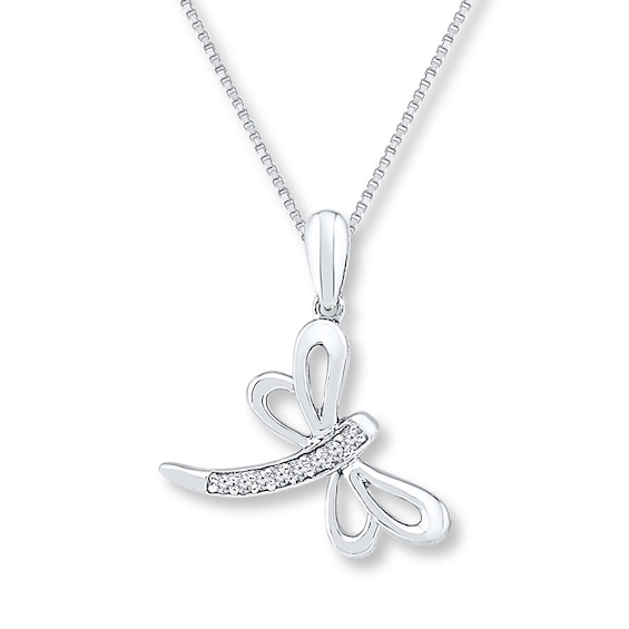 STERLING SILVER DRAGONFLY CHARM W/ BOX CHAIN 18" 