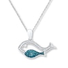 Thumbnail Image 1 of Fish Necklace 1/20 ct tw Blue Diamonds Sterling Silver 18&quot;