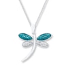 Thumbnail Image 1 of Dragonfly Necklace 1/20 ct tw Blue Diamonds Sterling Silver 18&quot;