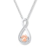 Thumbnail Image 1 of Paw Print Necklace 1/20 ct tw Sterling Silver & 10K Rose Gold 18&quot;