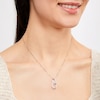 Thumbnail Image 2 of Pet Love Paw Print Necklace Black & White Diamond Sterling Silver 18&quot;