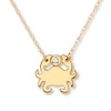 Thumbnail Image 1 of Petite Crab Necklace Diamond Accent 14K Yellow Gold