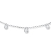 Diamond Choker Necklace 1/6 Carat tw Sterling Silver 12"