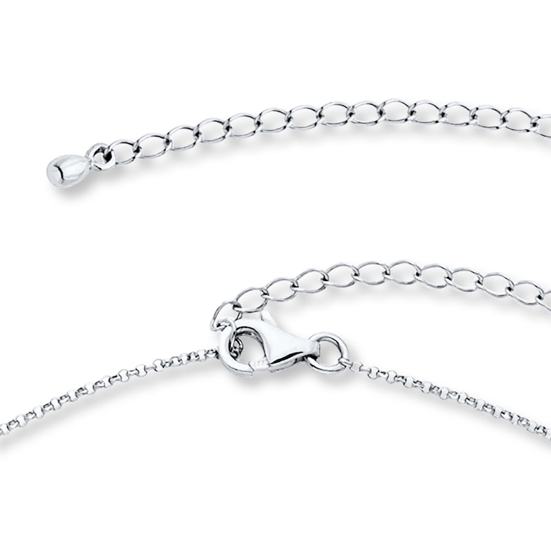 Main Image 3 of Diamond Choker Necklace 1/20 Carat tw Sterling Silver 12&quot;