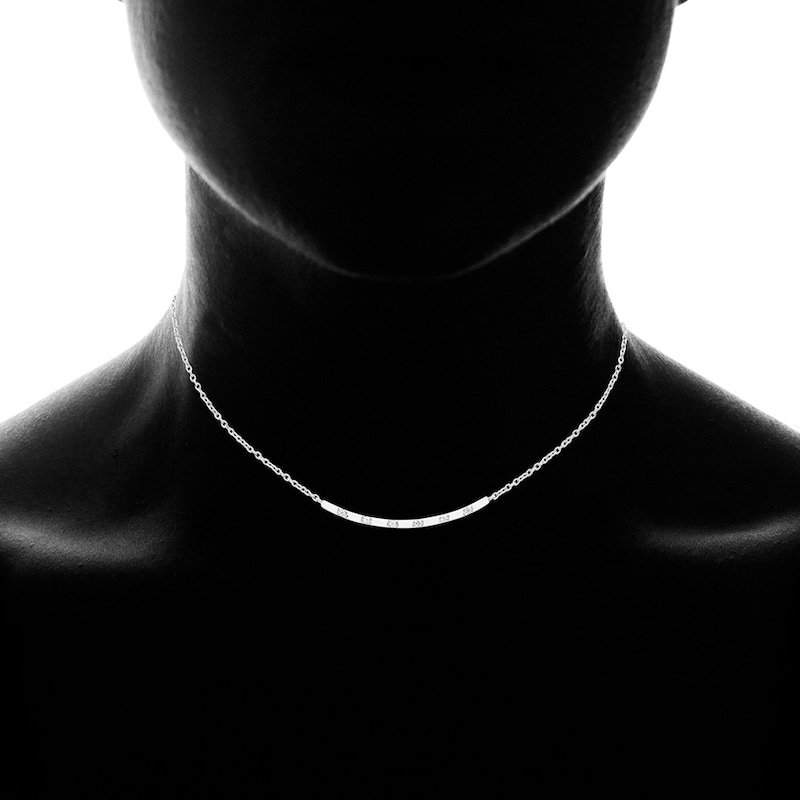 Main Image 4 of Diamond Choker Necklace 1/20 Carat tw Sterling Silver 12&quot;