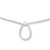 Thumbnail Image 1 of Diamond Teardrop Choker Necklace 1/15 Carat tw Sterling Silver 12&quot;
