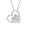 Diamond Convertibilities Necklace 1/5 cttw St. Silver & 10K Rose Gold 18"