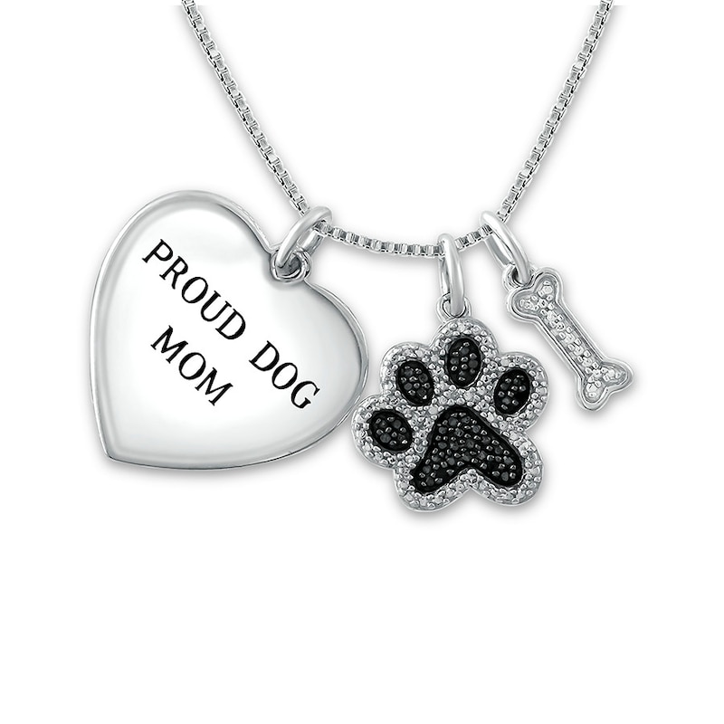 SheridanStar Dog Paw Print Pendant Necklace Jewelry Gift Dog Mom Rescue Foster Mom Pendant Charm Necklace 