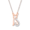 Thumbnail Image 0 of Cat Necklace 1/20 ct tw Diamonds 10K Rose Gold 18"