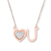 "Heart You" Necklace Diamond Accents 10K Rose Gold 18"