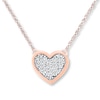 Heart Necklace 1/20 ct tw Diamonds 10K Rose Gold 18"