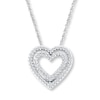 Thumbnail Image 0 of Heart Necklace 1/10 ct tw Diamonds 10K White Gold 18"