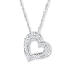 Thumbnail Image 0 of Heart Necklace 1/15 ct tw Diamonds 10K White Gold 18"