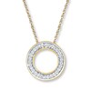 Thumbnail Image 0 of Circle Necklace 1/20 ct tw Diamonds 10K Yellow Gold 18"