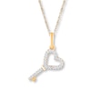 Thumbnail Image 1 of Heart Key Necklace 1/20 ct tw Diamonds 10K Yellow Gold 18&quot;