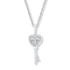 Thumbnail Image 0 of Key Necklace Diamond Accents 10K White Gold 18"