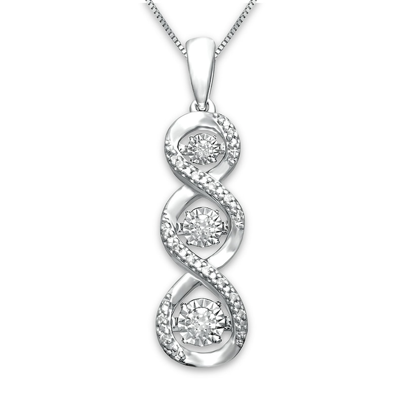 Unstoppable Love Necklace 1/15 ct tw Round Sterling Silver 18"