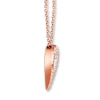 Thumbnail Image 2 of Diamond Heart Necklace 1/2 ct tw Round-cut 10K Rose Gold 19"