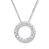 Thumbnail Image 0 of Diamond Circle Necklace 3/4 ct tw Round-cut 10K White Gold 19"