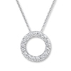 Thumbnail Image 1 of Diamond Circle Necklace 3/4 ct tw Round-cut 10K White Gold 19&quot;
