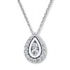 Thumbnail Image 1 of Diamond Teardrop Necklace 1/2 ct tw Round-cut 10K White Gold 19&quot;