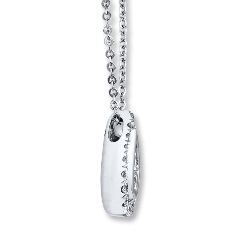 Main Image 2 of Diamond Teardrop Necklace 1/2 ct tw Round-cut 10K White Gold 19&quot;