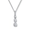Thumbnail Image 1 of Diamond Necklace 1/2 ct tw Round-cut 10K White Gold 19&quot;