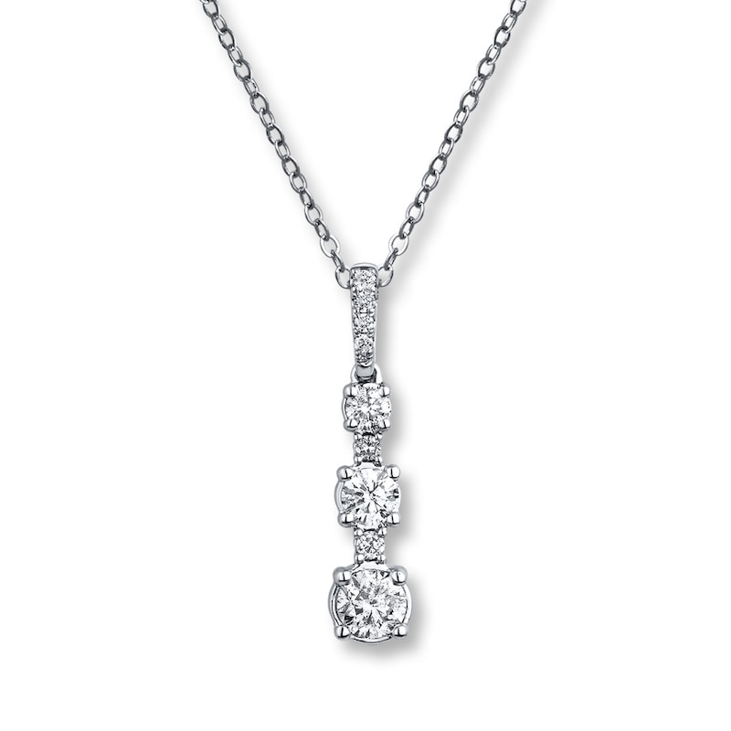 Main Image 1 of Diamond Necklace 1/2 ct tw Round-cut 10K White Gold 19&quot;