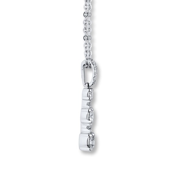Thumbnail Image 2 of Diamond Necklace 1/2 ct tw Round-cut 10K White Gold 19"