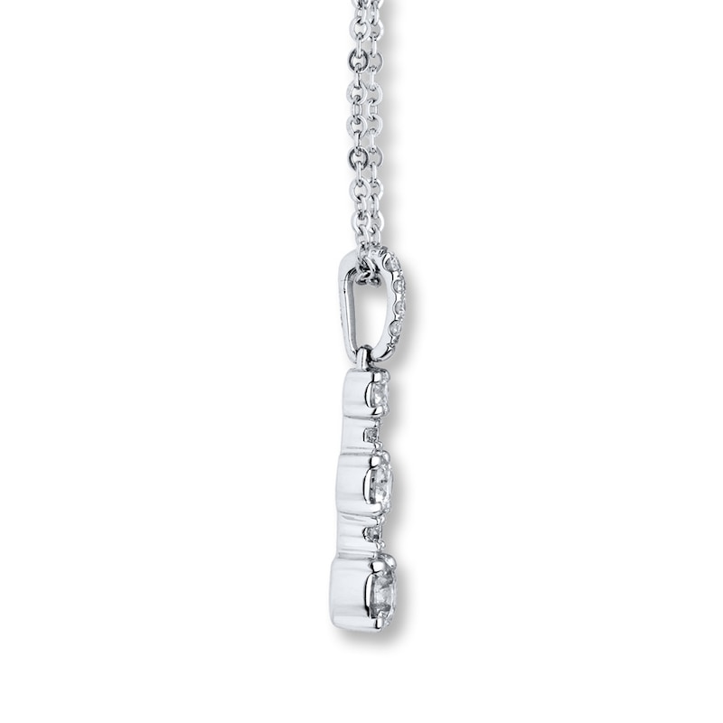 Main Image 2 of Diamond Necklace 1/2 ct tw Round-cut 10K White Gold 19&quot;