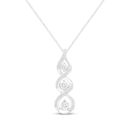 Memories Moments Magic Diamond Necklace 1/5 ct tw Round-cut 10K White Gold 18"