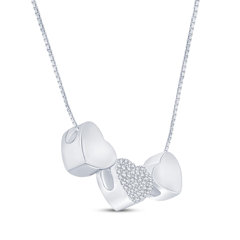 Main Image 2 of &quot;I Love You&quot; Diamond Heart Necklace 1/20 ct tw Sterling Silver