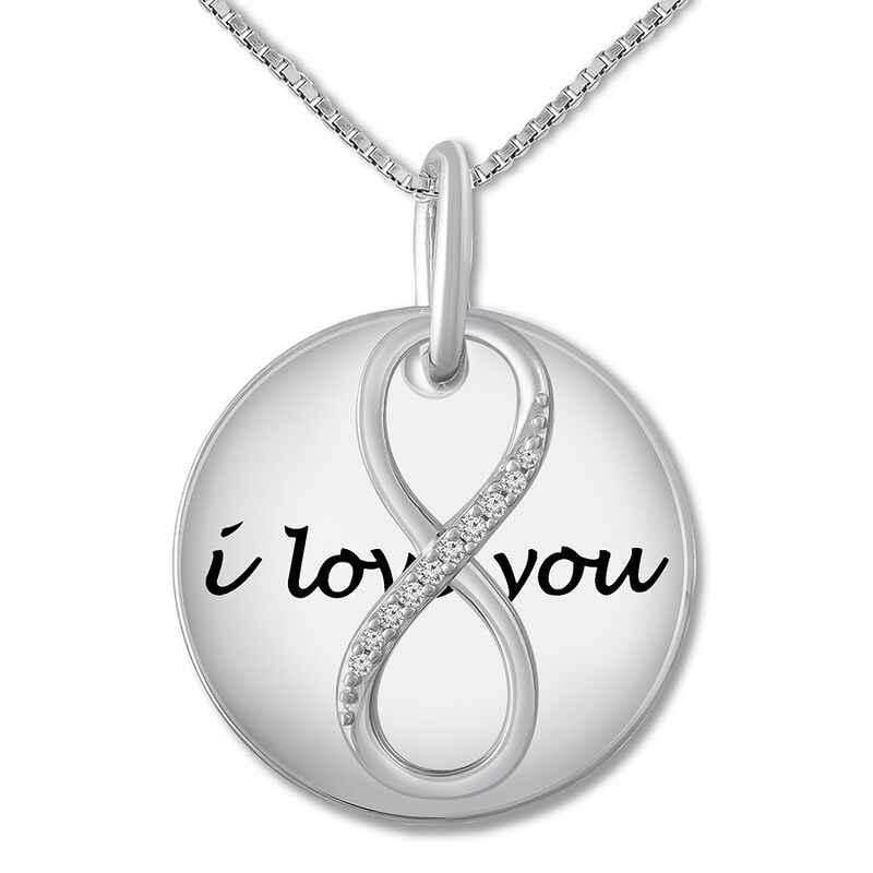 I Love You Diamond Infinity Necklace Sterling Silver Kay