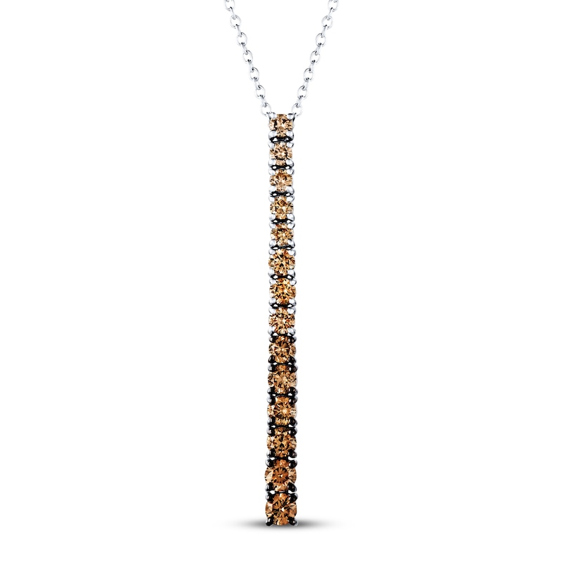 Main Image 1 of Le Vian Chocolate Ombre Necklace 5/8 ct tw Diamonds 14K White Gold 18&quot;