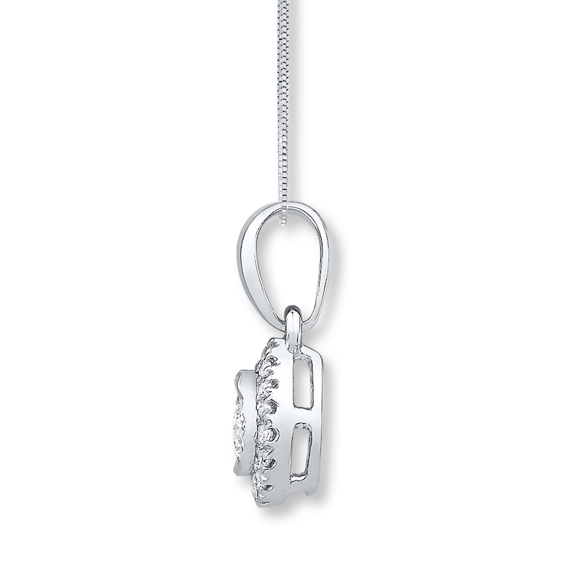 Main Image 2 of Diamond Necklace 1/8 ct tw Round-cut 10K White Gold 18&quot;