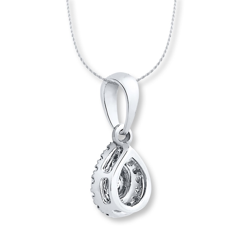 Main Image 3 of Diamond Necklace 1/8 ct tw Round-cut 10K White Gold 18&quot;