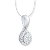 Thumbnail Image 4 of Diamond Necklace 1/8 ct tw Round-cut 10K White Gold 18&quot;