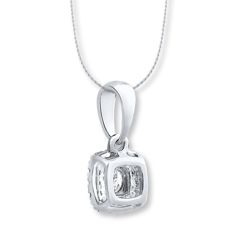Diamond Necklace 1/8 ct tw Round-cut 10K White Gold 18"