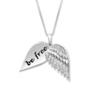 "Be Free" Diamond Angel Wing Necklace 1/4 ct tw Sterling Silver
